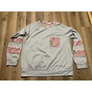 LUNA Shirt, Women's Size Medium, Gray Pink Green, Long Sleeve